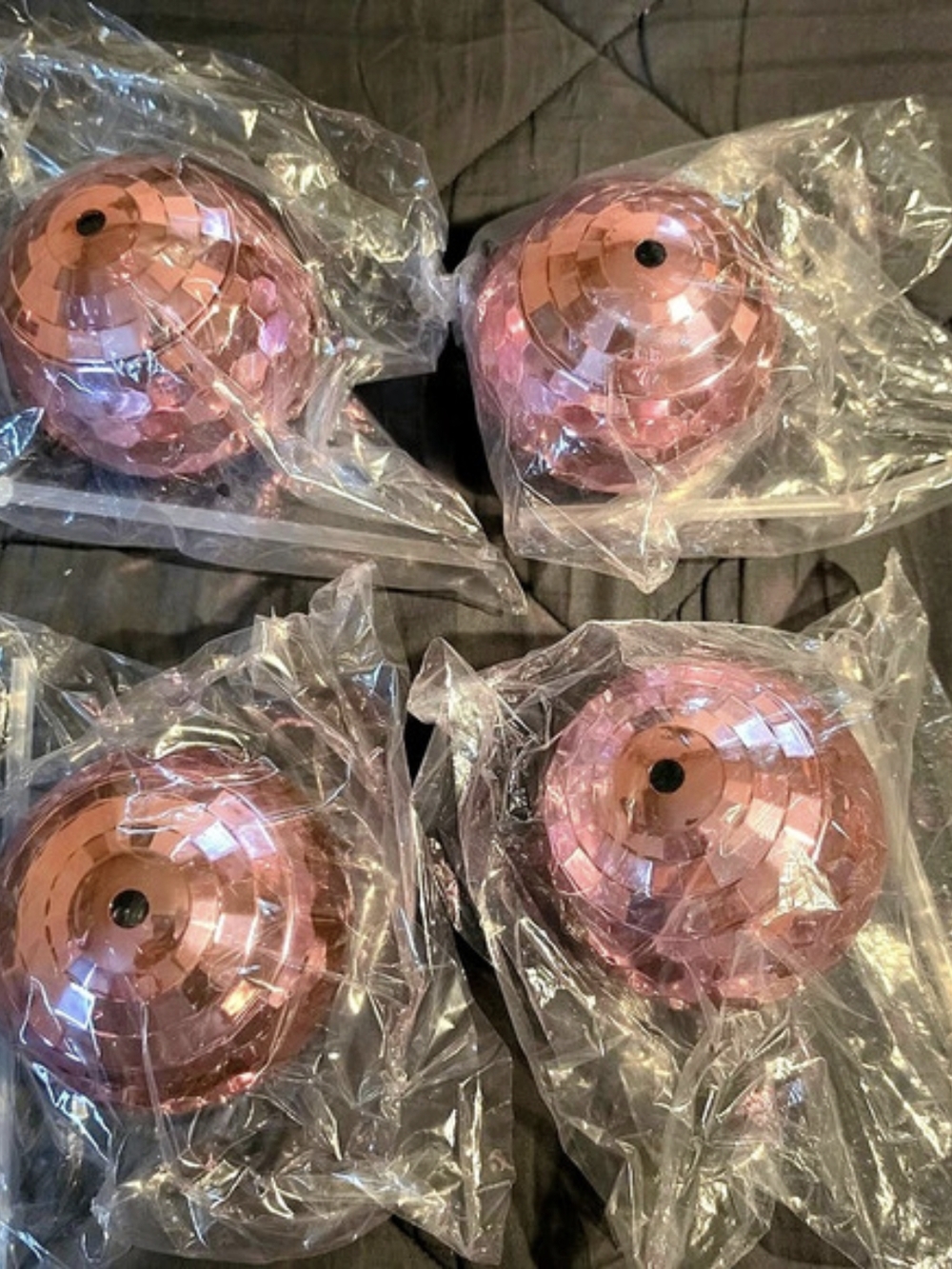 Hot Pink Disco Ball Cup 14 fl oz Set of 4